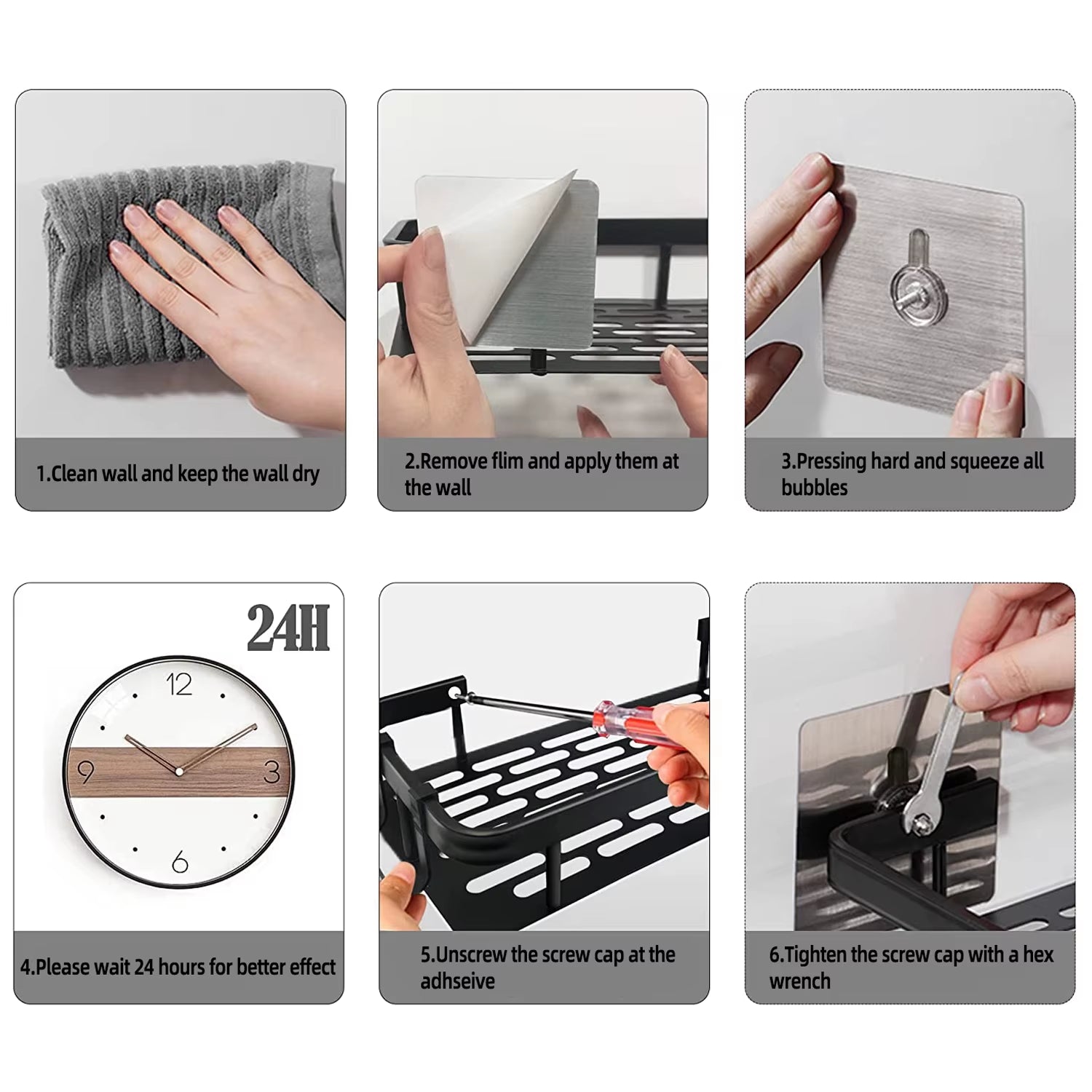 Eck-Wandregal ohne Bohren – Rechteckiges Badregal für Shampoo & Handtücher