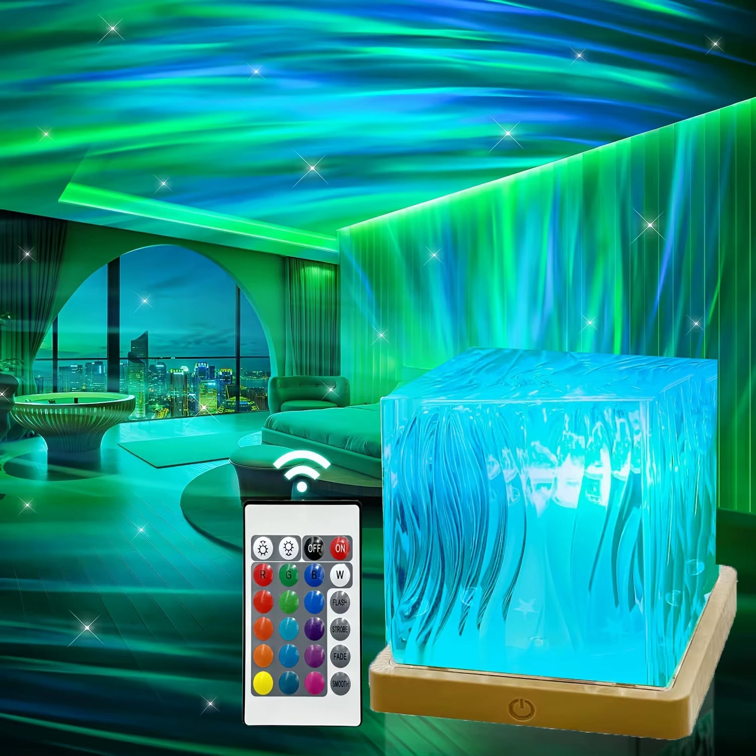 16-Farben Aurora LED Projektorlampe – Magische Nordlichter für Schlafzimmer, Wohnzimmer & Partys 