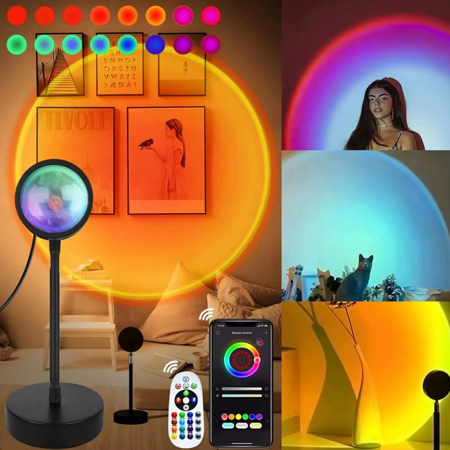 Smart Sunset Lamp Pro – RGB Tuya LED Nachtlicht mit App-Steuerung & USB-Power