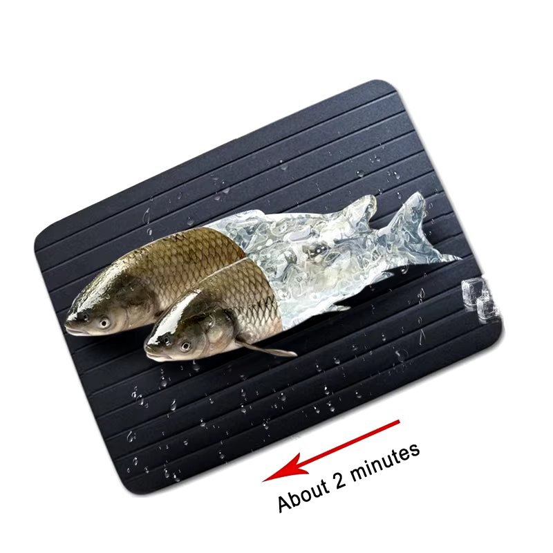 Schnell-Auftau-Tablett™ – Aluminium für Fleisch & Fisch, inkl. Reinigungsbürste